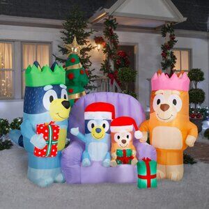 Bluey Family Christmas Inflatable 6.6ft Holiday Decor Yard Decoration